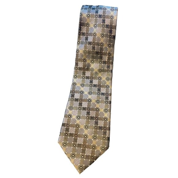 Platinum Designs Brown Patterned Silk Necktie - Picture 1 of 6